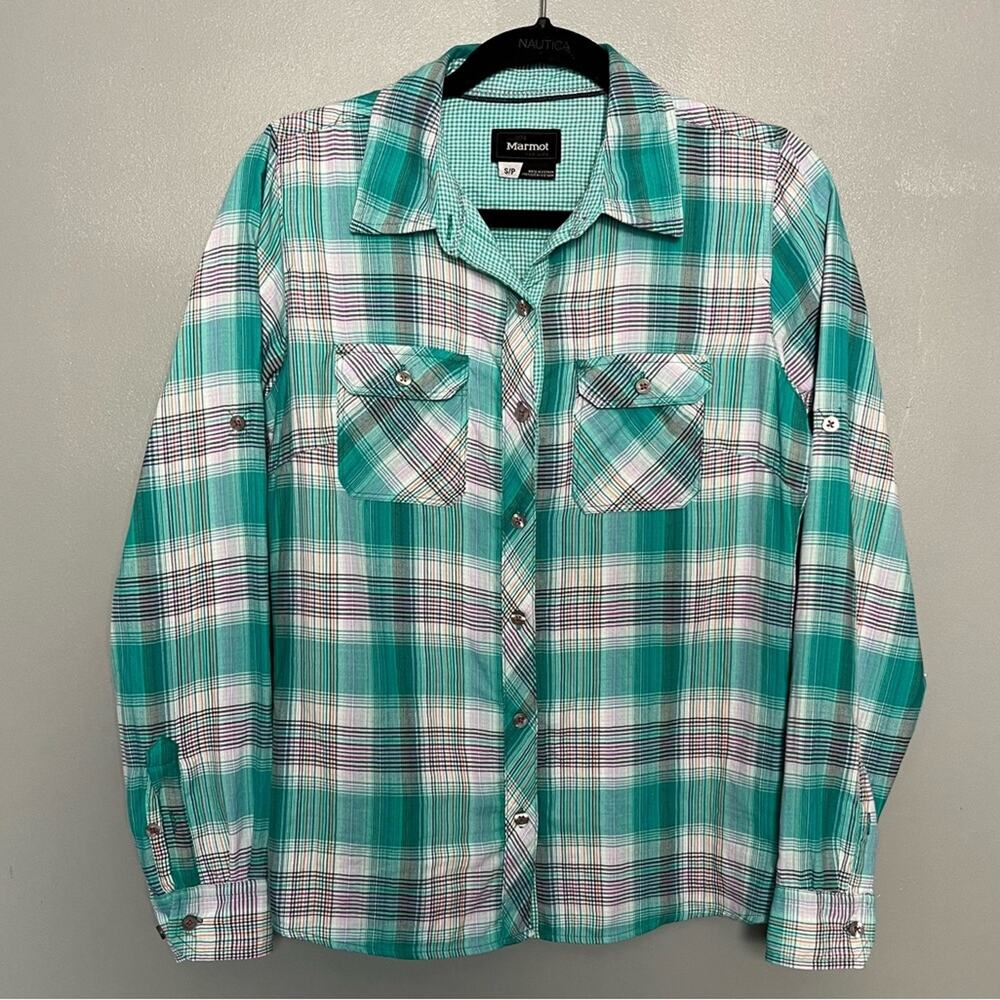 Marmot Marissa Long Sleeve Packable Plaid Button Down Lightweight Shirt Women S